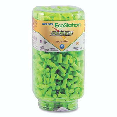 Moldex 6708 EcoStation Dispenser Snap-In Earplug Refill, Recyclable Bottle, Foam Earplugs, Bright Green, Meteors