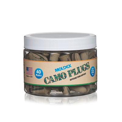 Moldex 6685 Earplug Canister, Camo Plugs, Foam, Brown/Green/Tan with Swirls/Streaks, Disposable
