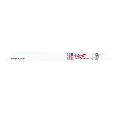 Milwaukee Tool 48005093 SAWZALL Standard Multi-Material Blade, 8 in L x 3/4 in W, 8/12 TPI, 5 EA/PK