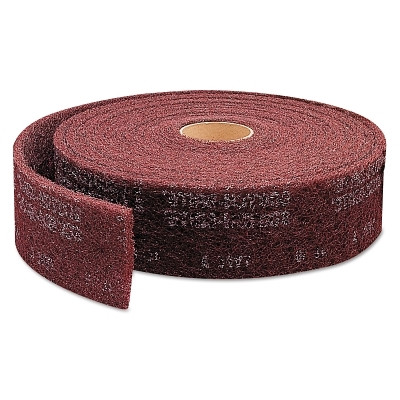 Scotch-Brite 7000121074 Clean and Finish Roll, Very Fine, 2 in W x 30 ft L, Aluminum Oxide Coated Fiber, Maroon