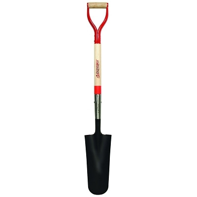 RAZOR-BACK 47202 Drain Spade, 14 in L x 4.75 in W Round Blade, 29 in North American Hardwood Steel/Wood D-Grip Handle