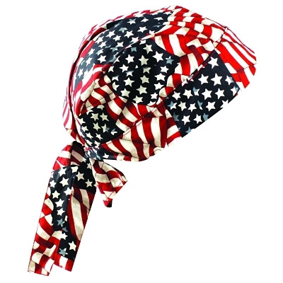 OccuNomix TN5WAV Tuff Nougies Regular Tie Hat, One Size, Wavy Flag
