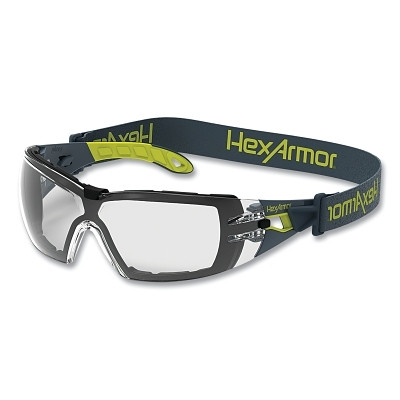 HexArmor 11-12001-04 MX200/MX200G Safety Glasses, MX200G, Clear, TruShieldS, Gray/Lime