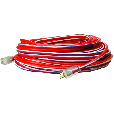 Southwire 02548USA1 Stripes Extension Cord, 50 ft, 1 Outlet, Red/White/Blue