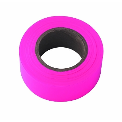 Irwin Strait-Line 65603 Flagging Tape, 1-3/16 in x 150 ft, Pink Glo