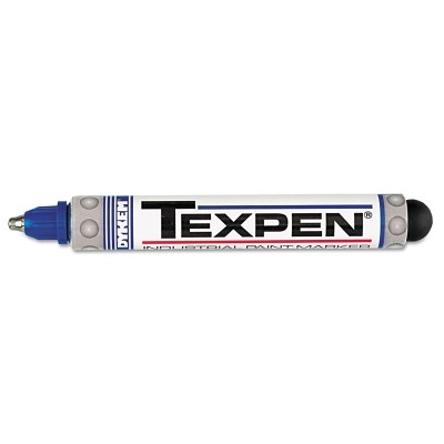 DYKEM 16013 TEXPEN Industrial Steel Ball Tip Paint Marker, Blue, 3/32 in, Medium