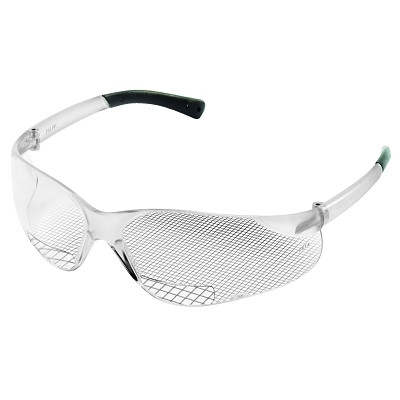 MCR Safety BKH10 BearKat BK1 Series Bifocal Reader Safety Glasses, Clear Lens, Duramass Hard Coat, Polycarbonate Frame, 1.0 Diopter