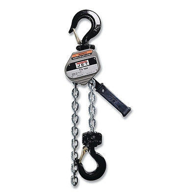 Jet JT9-375410 JLA Compact Lever Hoist, 1-1/2 ton, 10 ft Lift, 7.1 x 1 Fall, 67 lbf