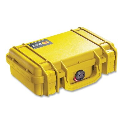Pelican 1170000240 Protector Case, 0.12 ft, 11.64 in L x 8.34 in W x 3.78 in H, Yellow, with Foam