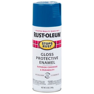 Rust-Oleum 7727830 Stops Rust Protective Enamel Spray Paint, 12 oz, Aerosol Can, Royal Blue, Gloss Finish