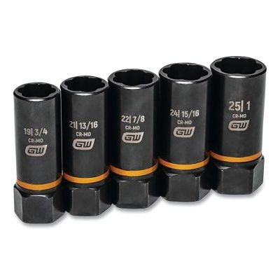GEARWRENCH 86070 Bolt Biter Deep Extraction Socket Set, 1/2 in drive, SAE/Metric, 5 Piece