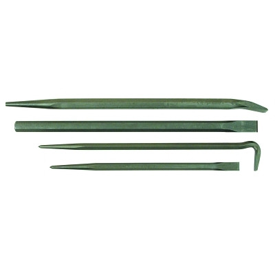 Mayhew Tools 76284 4 Piece EC Pry Bar Sets, 14 & 20in Line-Up; 16in Rolling Head; 18 in Chisel