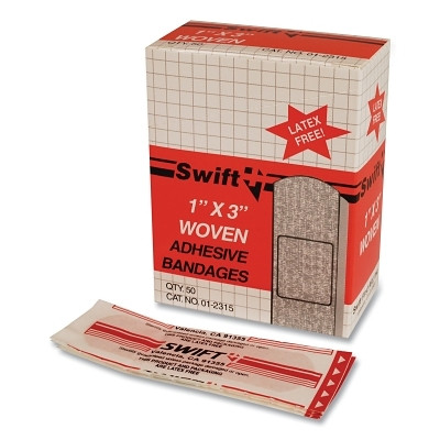 North by PIP 012315 Adhesive Bandage, 3 in x 1 in, Woven Strip, Fabric