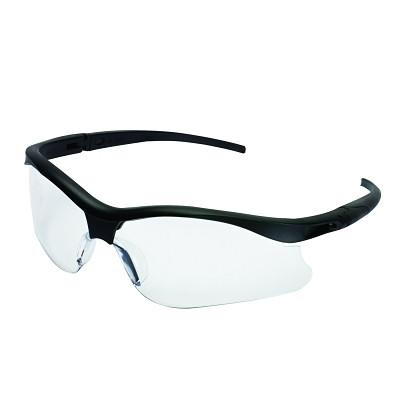 KleenGuard 38474 V30 Nemesis Safety Glasses, Clear, Polycarbonate Lens, Uncoated, Black Frame/Temples, Nylon, Small