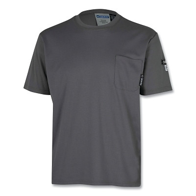 OBERON ZFI104-2XL FR/Arc-Rated Safety Shirt, ZFI104, Short-Sleeve, Pullover, 7 oz Cotton Interlock Knit, 2XL, Gray