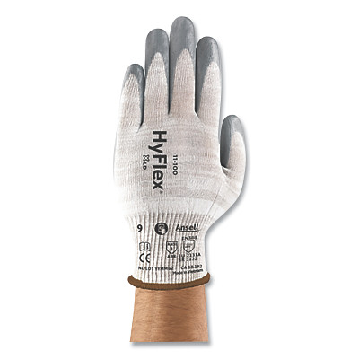 HyFlex 205592 11-100 Antimicrobial Protection Glove, 9, Grey