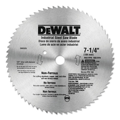 DeWalt DW3329 Steel Circular Saw Blades, 7 1/4 in, 68 Teeth
