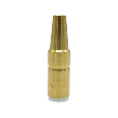 Bernard NST-A3818B Acculock S Series Nozzle, Small, 3/8 in Bore, 1/8 in Recess, Brass, For Tapered Contact Tips