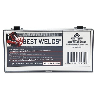 Best Welds 932145150 Glass Magnifier Plate, 2 in x 4-1/4 in, 1.5 Diopter, Clear