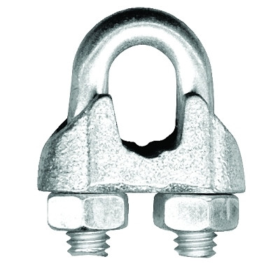 Peerless 4503140 Malleable Wire Rope Clips, 1/8 in, Bright Zinc