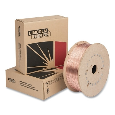Lincoln Electric LINED021269 SuperArc L-50 MIG Wire, 0.035 in dia, 60 lb Fiber Spool, Copper Coated Mild Steel