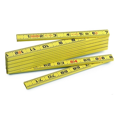 Ridgid 73365 Fiberglass Folding Rule, Model 1619, 6 ft L, SAE, 6 in Outside Reading