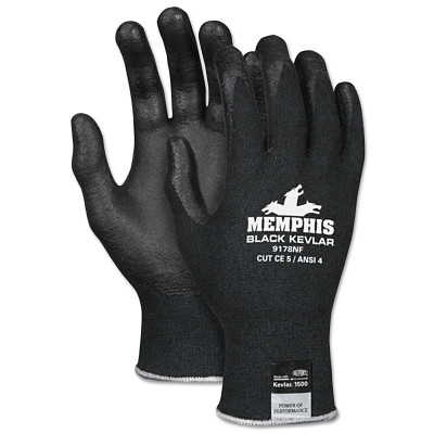 MCR Safety 9178NFM 9178NF Cut Protection Gloves, Medium, Black