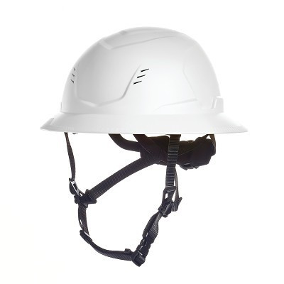 MSA  V-Gard H2 Safety Helmet, Type II, Full Brim, Rachet Suspension, Vented, Mips System, White