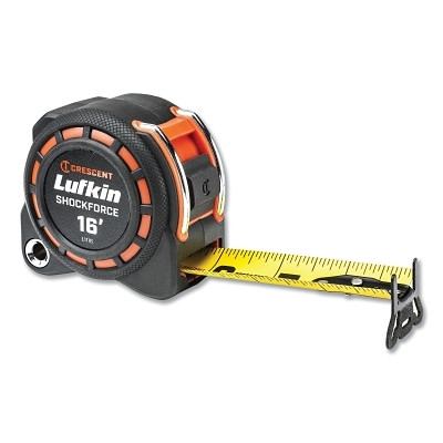 Crescent Lufkin L1116-02 Shockforce Nite Eye Dual-Sided Tape Measure, 1-3/16 in W x 16 ft L, Yellow Blade