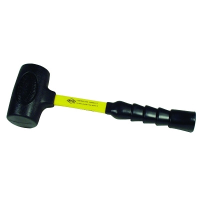 Nupla 10045 Power Drive Dead Blow Hammer, 4 lb Head, 2-3/4 in dia Face, 15.5 in Handle, Black/Yellow