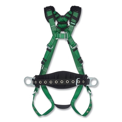 MSA 10197366 V-FORM Full-Body Harness, Back/Hips D-Rings, Super X-Large, RaceFORM Chest/Tongue Leg Buckles, Shoulder Padding