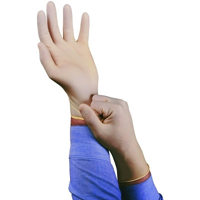 TouchNTuff 813474 69-318 Disposable Gloves, Powder Free, Natural Rubber Latex, 5 mil, Small