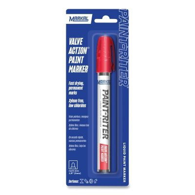 Markal 96802 PAINT-RITER VALVE ACTION Paint Marker, Red, 1/8 in Tip, Medium