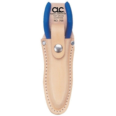 CLC Custom LeatherCraft 768 Plier/Tool Holder, 1 Compartment, Molded Top Grain Leather, Tan, For Tools Up to 10 in L, Snap-Closure Securing Strap