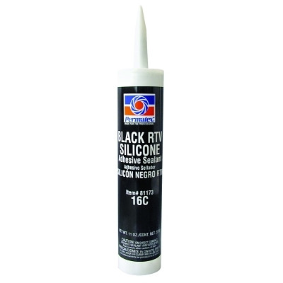 Permatex 81173 Black RTV Silicone Adhesive Sealant, 12.9 oz, Cartridge, Black