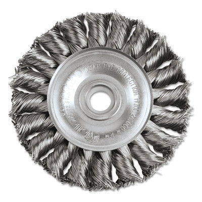 Weiler 08264 Standard Twist Knot Wire Wheel, 3 in dia x 3/8 in Wide, 0.014 in Stainless Steel Wire