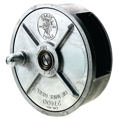 Klein Tools 27400 Tie-Wire Reel, Holds 12 ga to 18 ga Wire, Aluminum Alloy with Steel Wear Parts