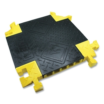 Checkers BB5X-125-T-B/Y Bumble Bee Cable Protector, 2 in H x 18 in W x 17.5 in L, T-Connector, 5-CH, Orange/Blue