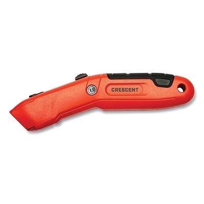 Crescent CTKAR Auto-Retract Utility Knife, 7.5 in L, Auto-Retract, Aluminum, Rawhide/ Black