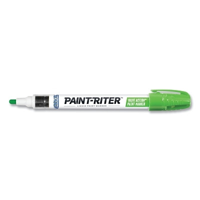 Markal 97051 Paint-Riter Valve Action Paint Marker, Fluorescent Green, 1/8 in, Medium