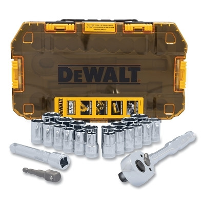DeWalt DWMT45414 TOUGHSERIES TOUGH BOX Mechanics Tool Set, 23 Pc, 1/2 in Drive