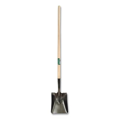RAZOR-BACK 44124 Square Point Transfer Shovel, 9.5 in W x 12 in L, Forward-Turned Step/Open-Back, 48 in Hardwood Straight Handle