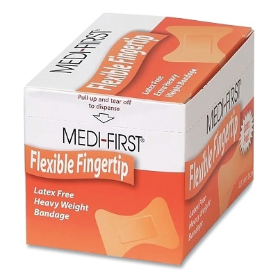 MEDI-FIRST 61578 Extra Heavy Weight Adhesive Bandage, 2 in W, 1 in L, Fingertip, Fabric
