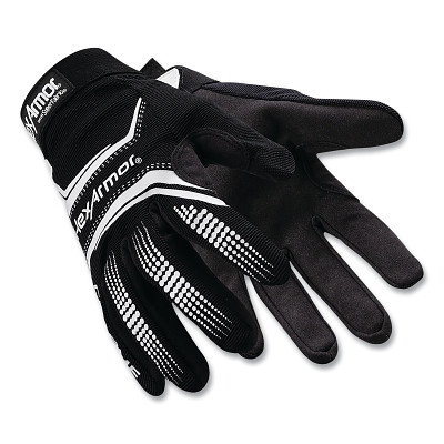 HexArmor 4032-M Chrome Series Cut-Resistant Gloves, 4032, A8 Cut, Medium, Black/White, Synthetic Leather Palm