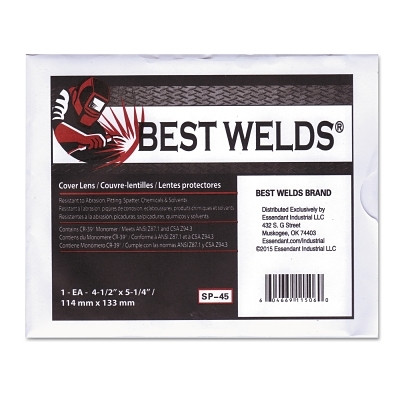 Best Welds SP45 Cover Lens, Scratch/Static Resistant, 5-1/4 in x 4-1/2 in, CR-39 Plastic