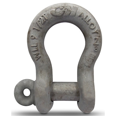 CM Columbus McKinnon M647G Screw Pin Anchor Shackles, 5/16 in Bail Size, 1 Ton, Galvanized