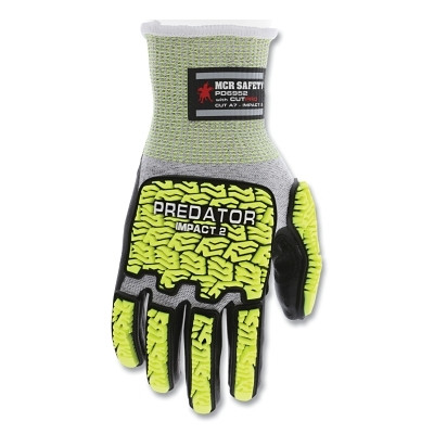 MCR Safety PD6952S Predator Mechanics Work Gloves, HyperMax/Polyurethane/PD6 Tire Tread, Small, Black Coating/Salt/Pepper Knit
