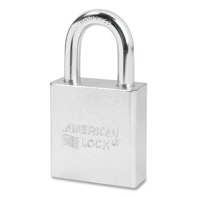 American Lock A5200KA22358 Solid Steel Padlock, 5/16 in dia, 1-1/8 in L, 3/4 in W, Silver, Keyed Alike, Keyed - 22358