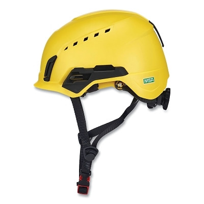 MSA 10242815 V-Gard H2 Safety Helmet, Type II, Rachet Suspension, Vented, Mips System, Yellow
