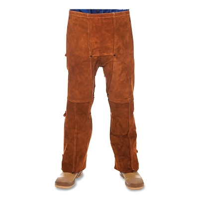 Weldas 44-7440 STEERSOtuff Premium Leather Chaps, 44-7440, 40 in W x 40 in L, Grade A Cowhide/Kevlar Thread, Lava Brown